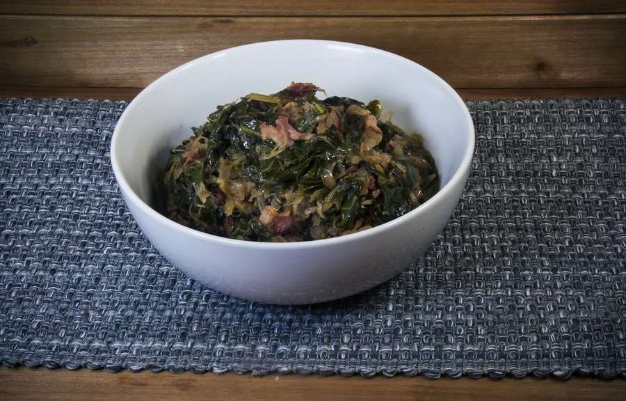 Frank’s Bacon Braised Kraut and Greens