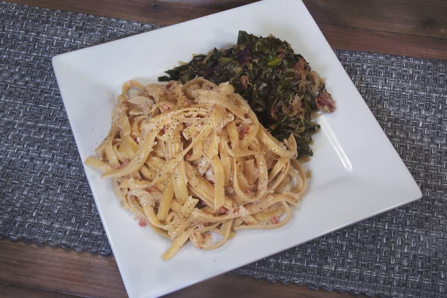 Frank’s Fettucine and Sauerkraut with Sherry Cream Sauce