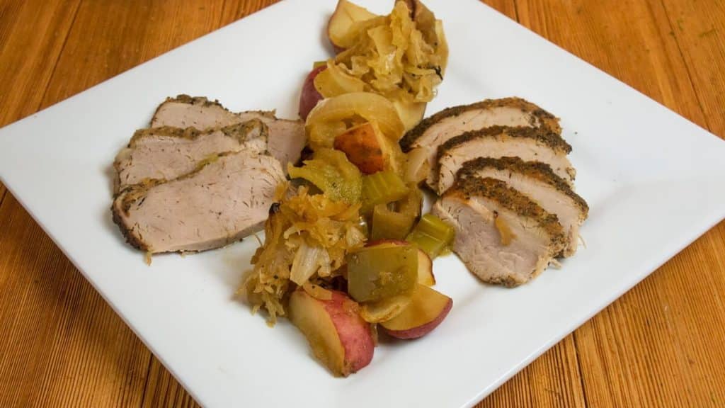 Beerbraised Pork Roast with Apples, Frank's Kraut & Potatoes