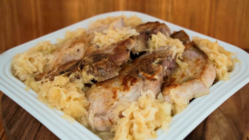 Classic Broiled Pork Chops & Kraut