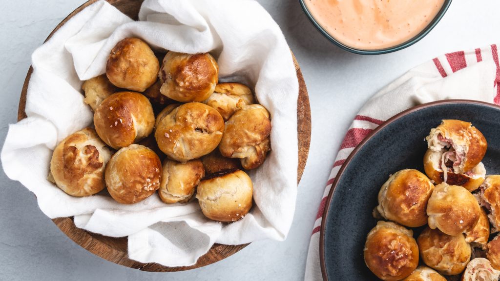 Frank's Kraut Reuben Pretzel Bites Recipe