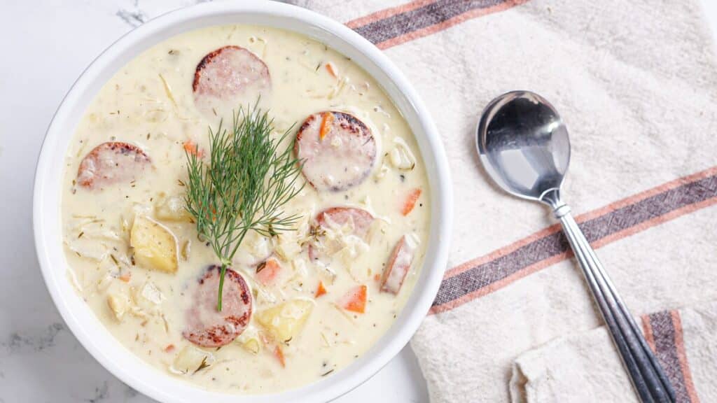 Creamy Kraut and Sausage Soup