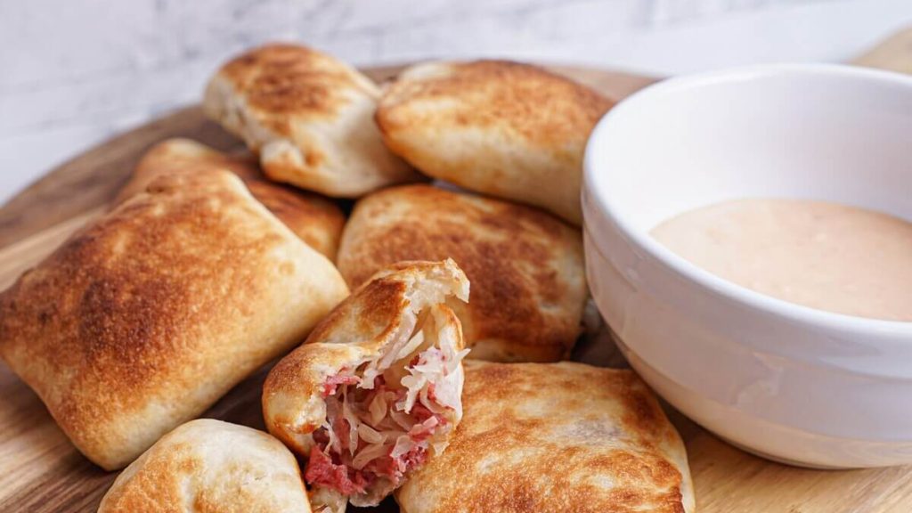 Air Fryer Reuben Pizza Rolls