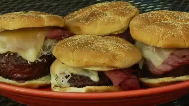 How-to-make-Frank-Kraut-Grilled-Reuben-Burgers-Summertime