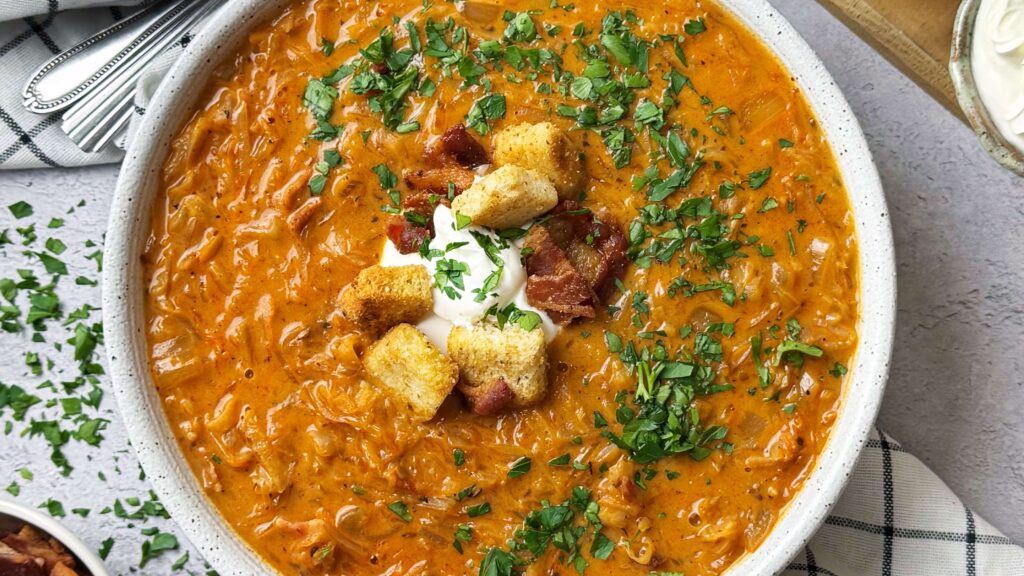 German Style Sauerkraut Soup with Bacon