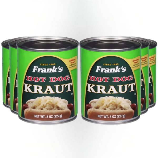Frank’s Hot Dog Kraut 8oz Cans – Pack of 6