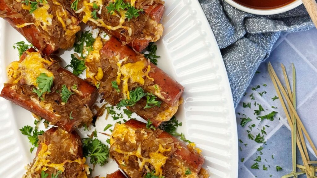 Cheese and BBQ Kraut Stuffed Kielbasa