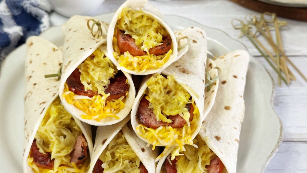 Sausage and Mustard Kraut Roll Ups