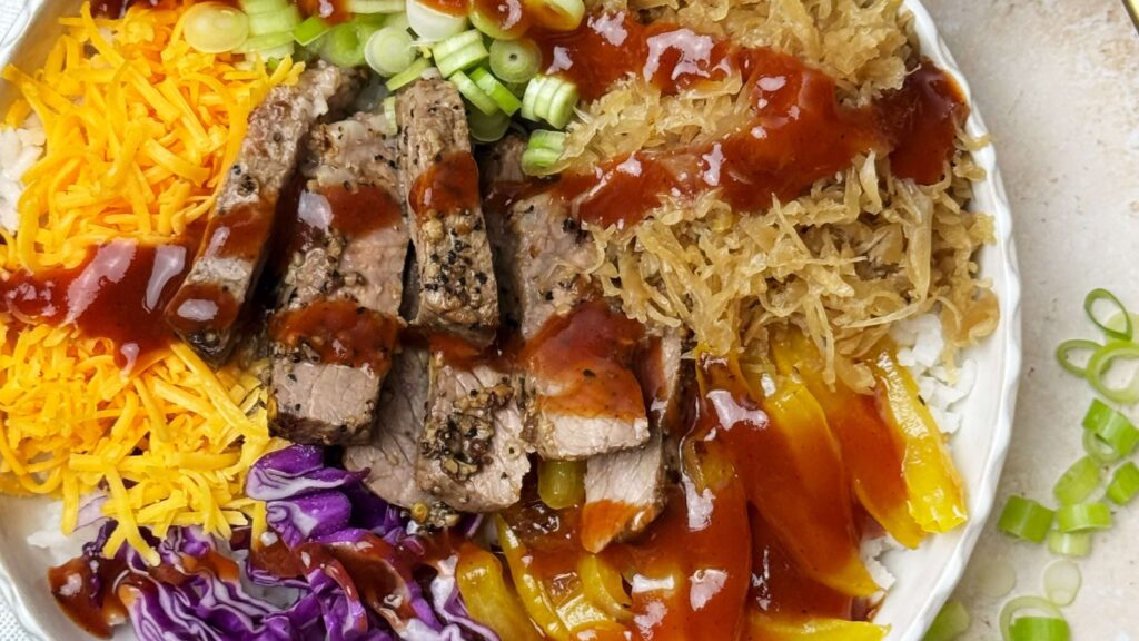 BBQ Kraut and Steak Bowls